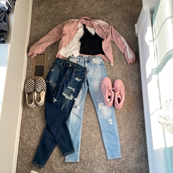 New Look Jackets & Blazers - Pink Zip-Up Jacket with button pockets Size Small